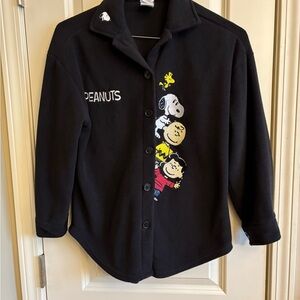 Peanuts Black Soot Fleece Jacket XXS
